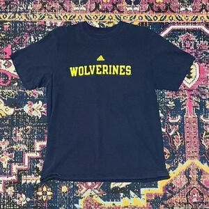 Adidas Michigan Wolverines T Shirt Mens XL Extra Large Navy